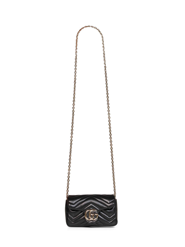 Mini Crossbody Bag Gg Marmont Black Leather Lambskin Shoulder
