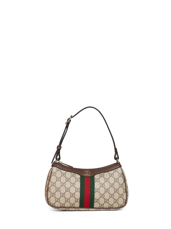 Shoulder Bag Ophidia Beige-Dark Brown Lambskin