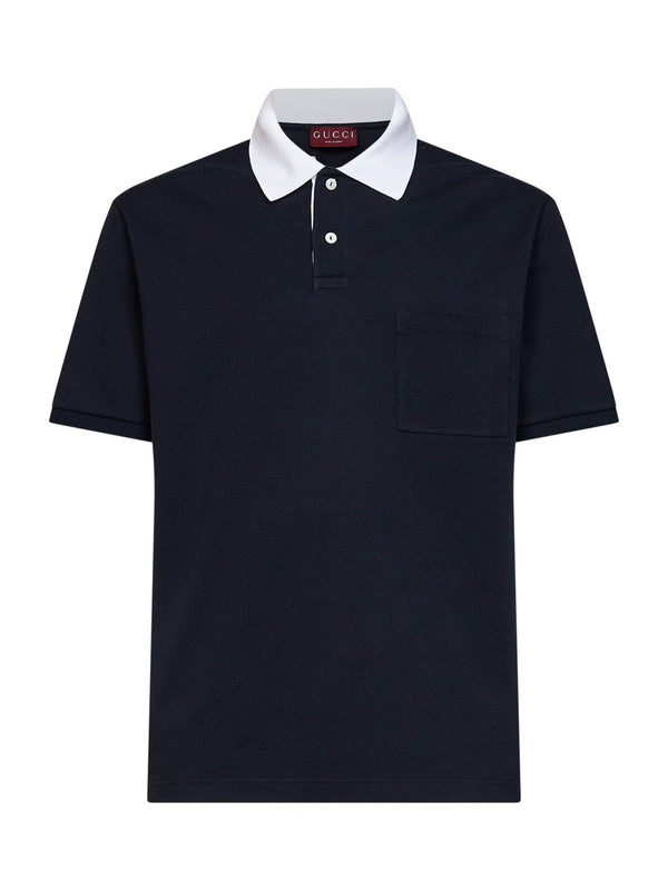 Polo Shirt Cotton Pique Blue