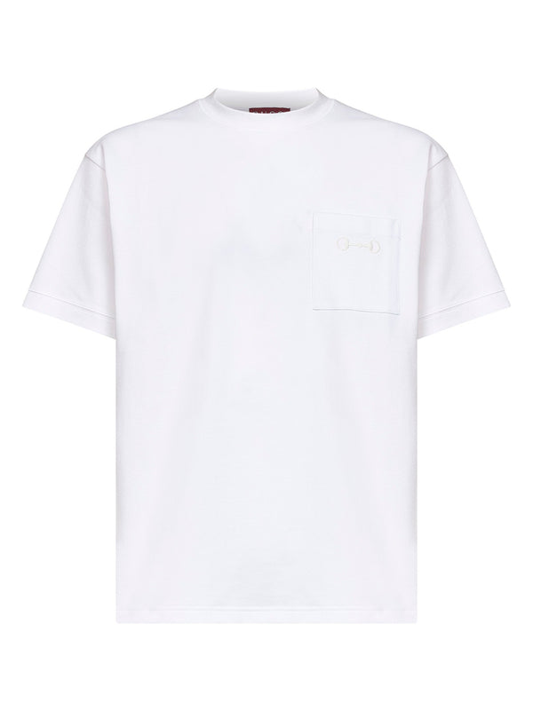 Crewneck T-Shirt White Piqué Cotton T-shirts