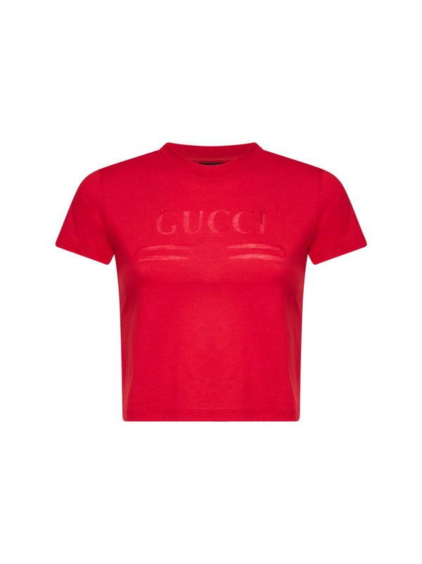 Cropped Jersey T-Shirt Red Silk T-shirts & Jerseys