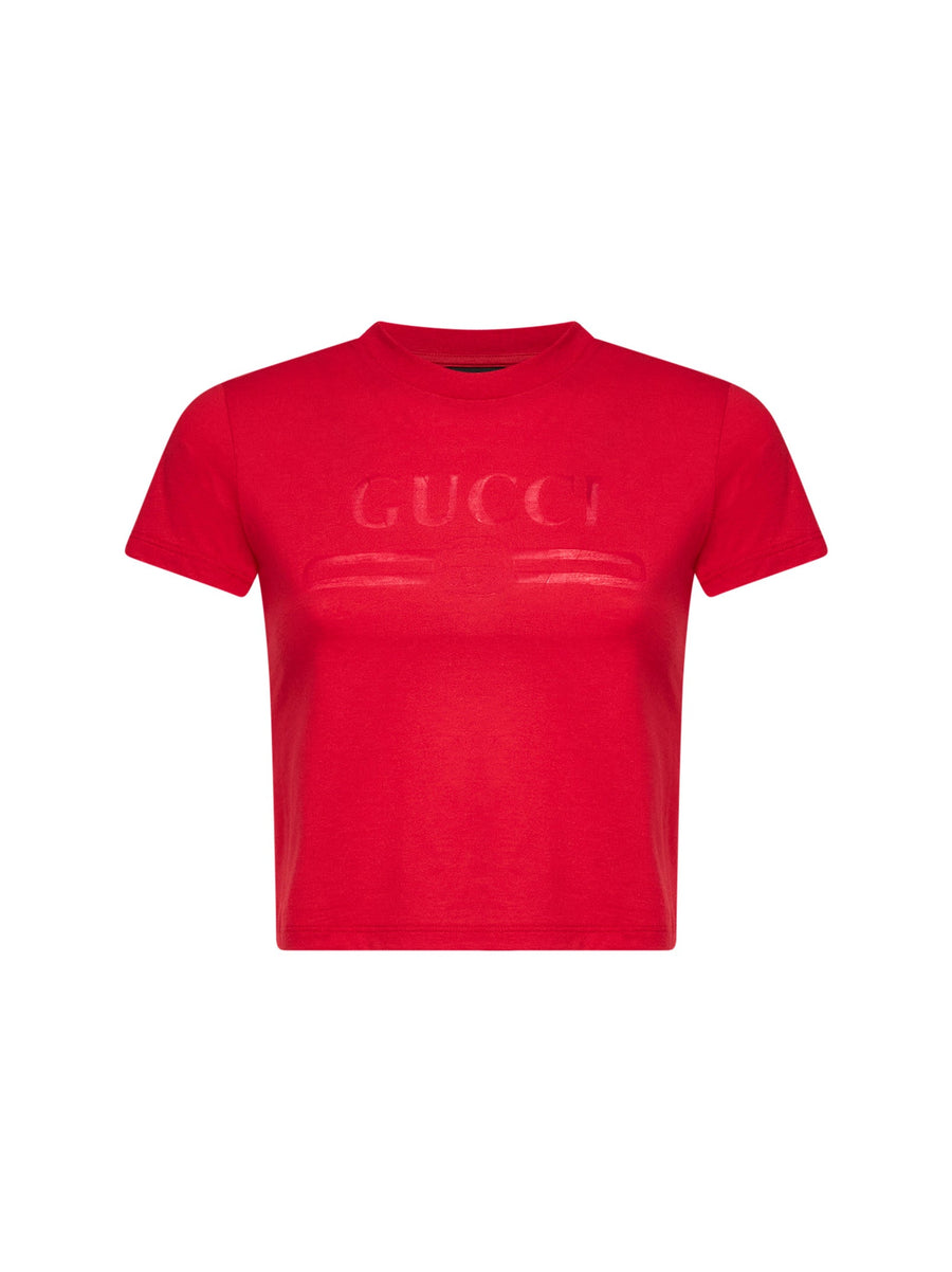 Cropped Jersey T-Shirt Red Silk T-shirts & Jerseys