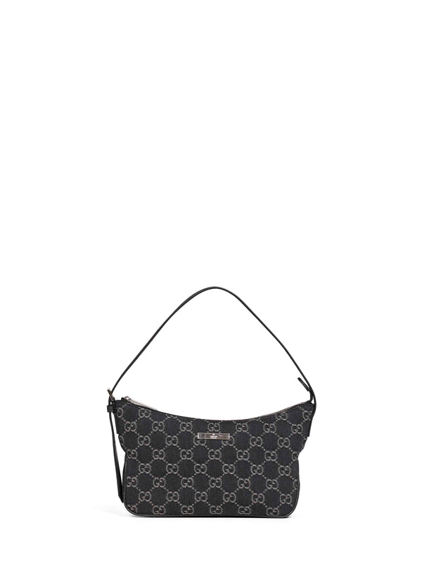Shoulder Bag Lady Lunetta Black Denim Lambskin