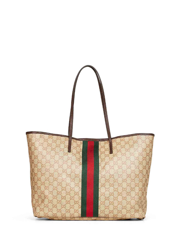 Shopping Bag Tribeca Sand And Dark Brown Beige Cotton Shoulder