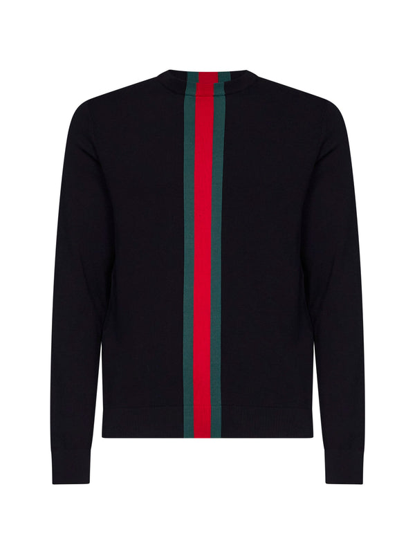 Crewneck Knit Sweater Black Wool