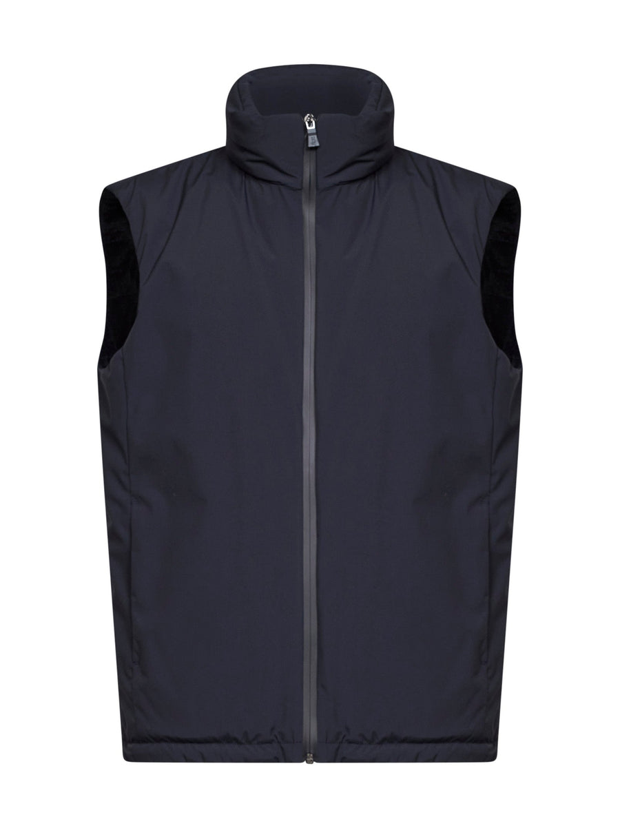 Padded Vest Windstopper Navy Blue Polyester Bomber Jackets