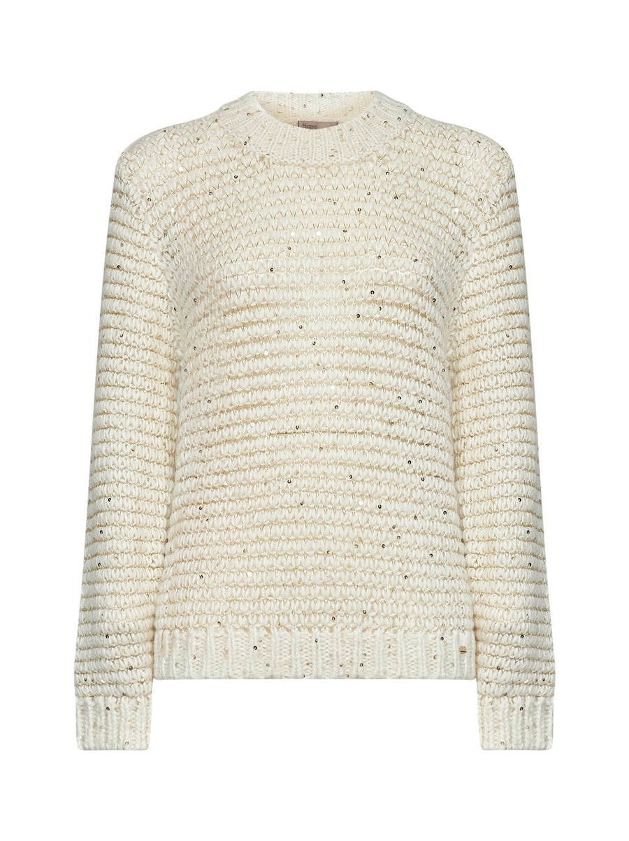 Alpaca-Blend Knit Sweater White