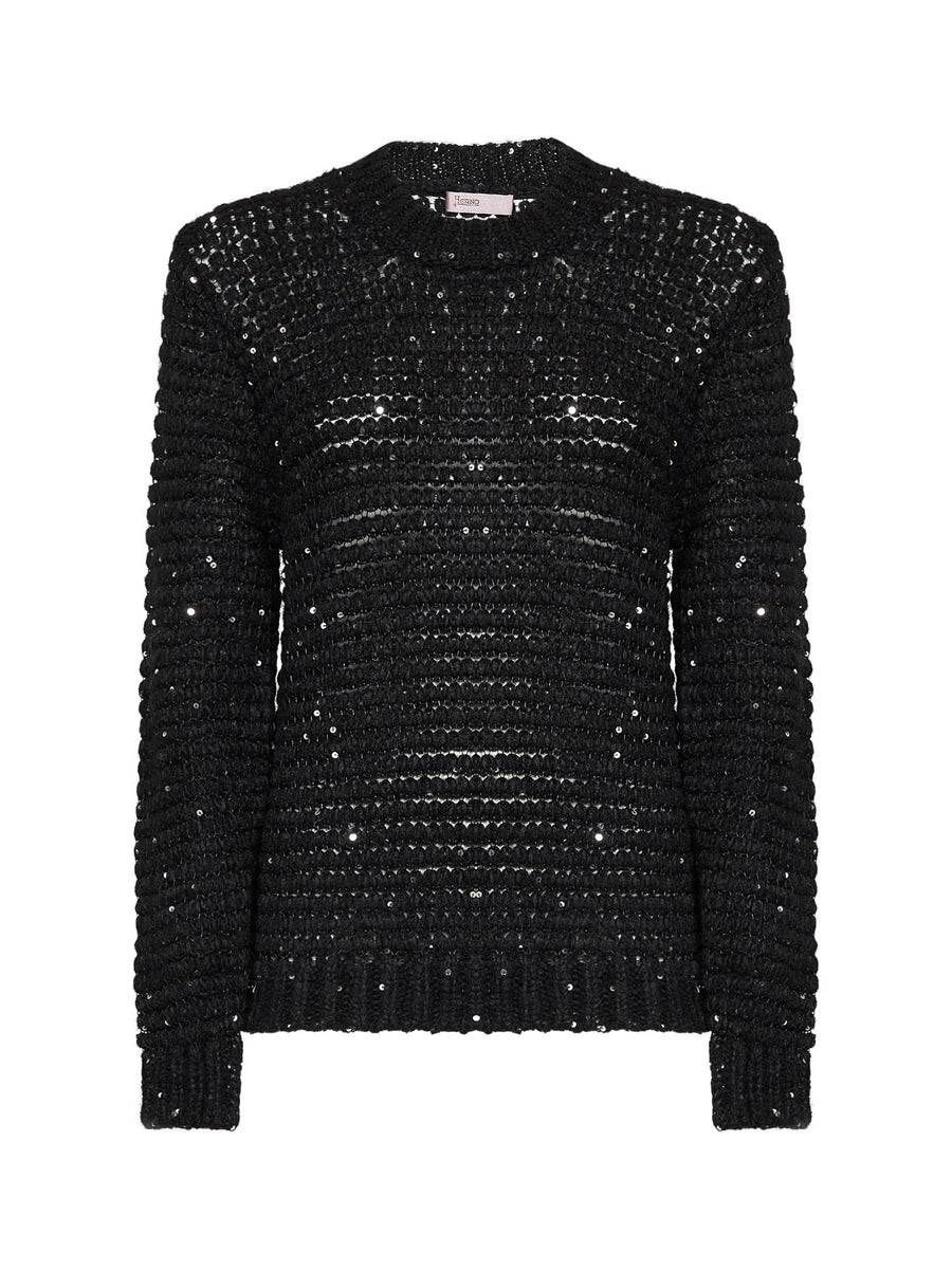 Alpaca-Blend Lurex Sweater Black