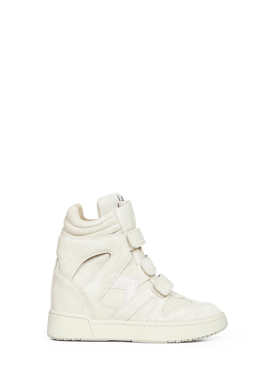 High-Top Sneakers Im3 Ivory Suede Calf Leather Trainers