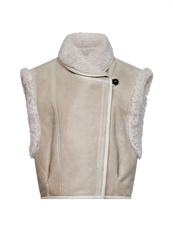 Sheepskin Vest Alime-Gf Ecru Lambskin Bomber Jackets