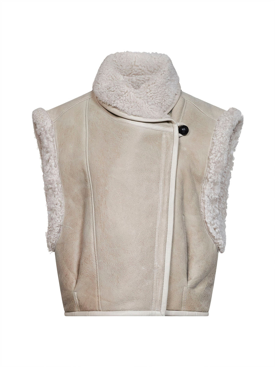 Sheepskin Vest Alime-Gf Ecru Lambskin Bomber Jackets