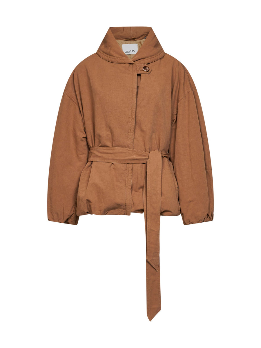 Coat Volinda Camel Gabardine Cotton Bomber Jackets