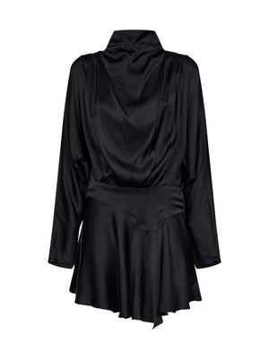 Mini Dress Neline Satin Black Viscose