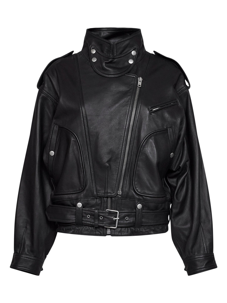 Biker Jacket Farza Lambskin Black Bomber