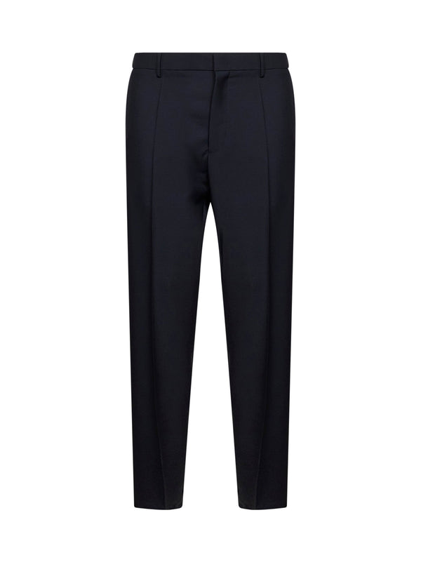 Trousers Tapered Wool-Mohair Dark Blue Virgin Wool