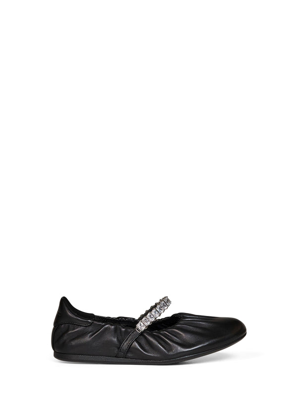 Ballet Flats Jade Nappa Leather Black Ballerina Shoes