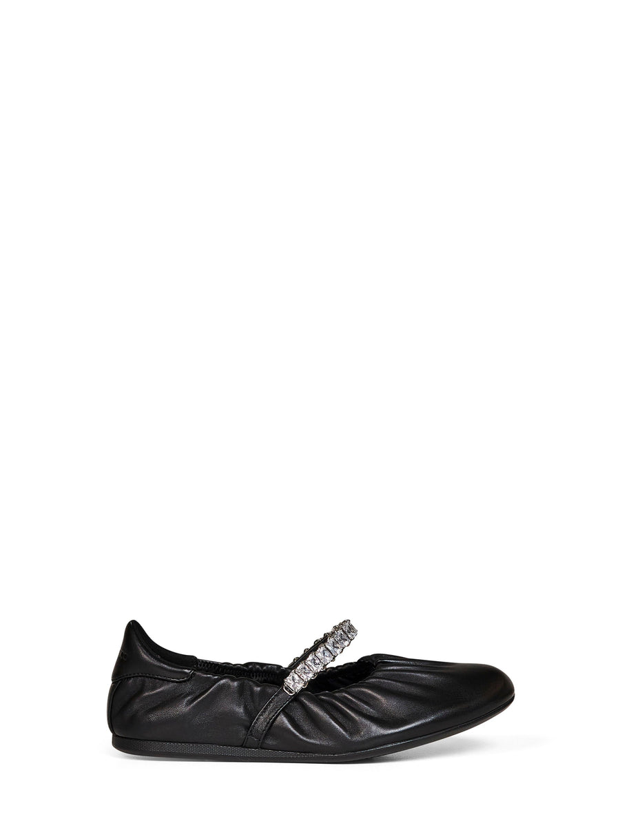 Ballet Flats Jade Nappa Leather Black Ballerina Shoes