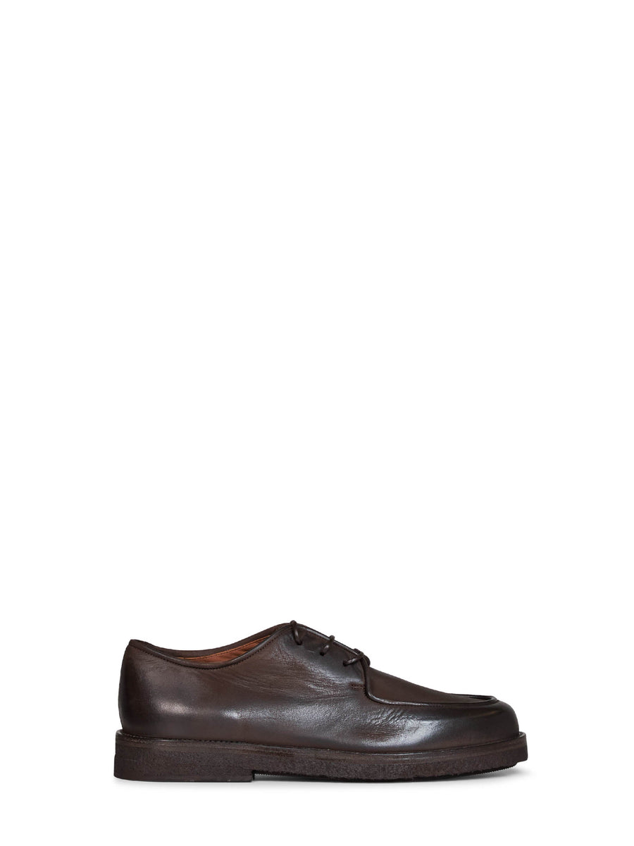 Moccar Derby Shoes Brown Nubuck Leather Calf Lace-up