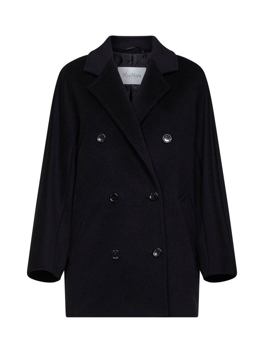 Short Icon Coat Rebus Black Virgin Wool
