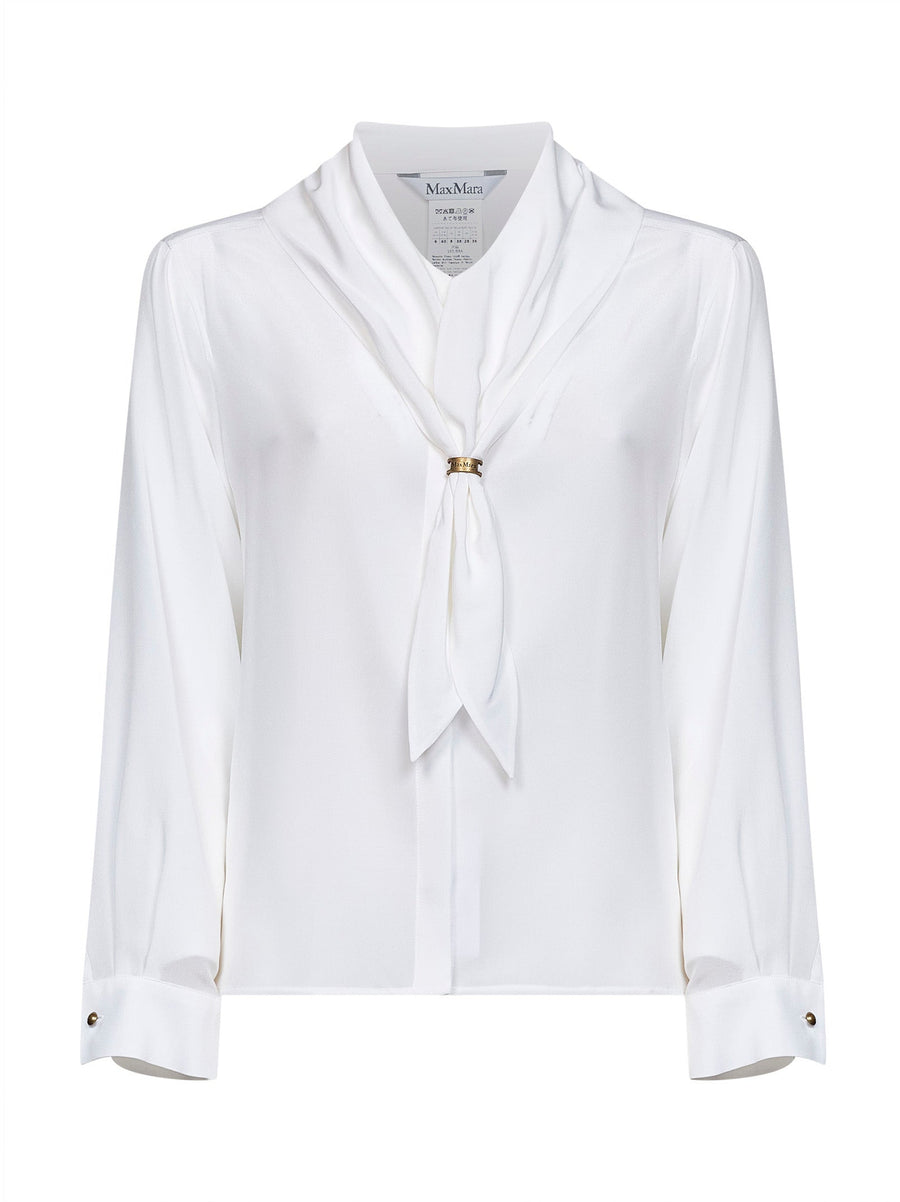 Crêpe De Chine Mxmdry Shirt White Silk