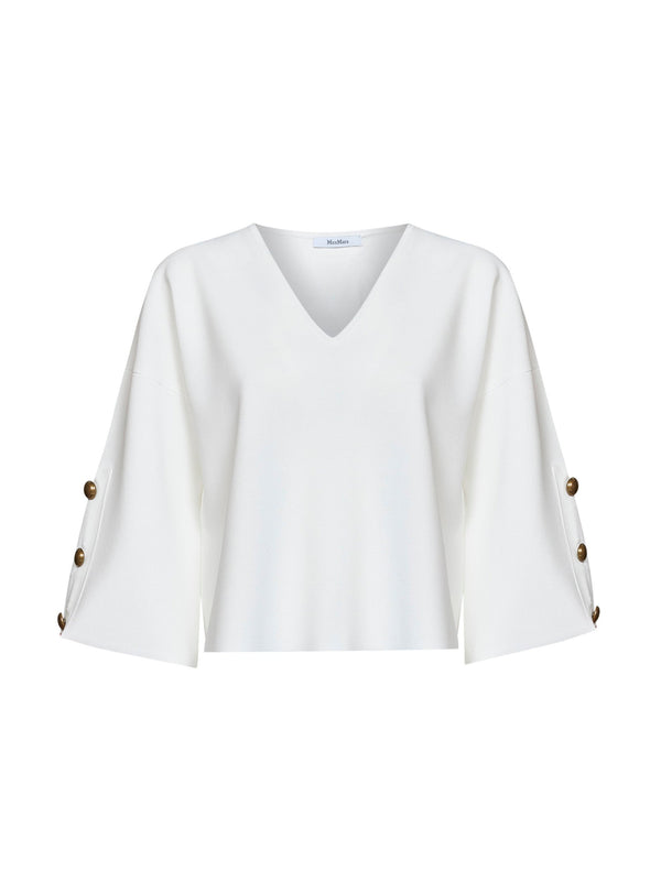 Top Mxmformo White Viscose Crepe Knitwear