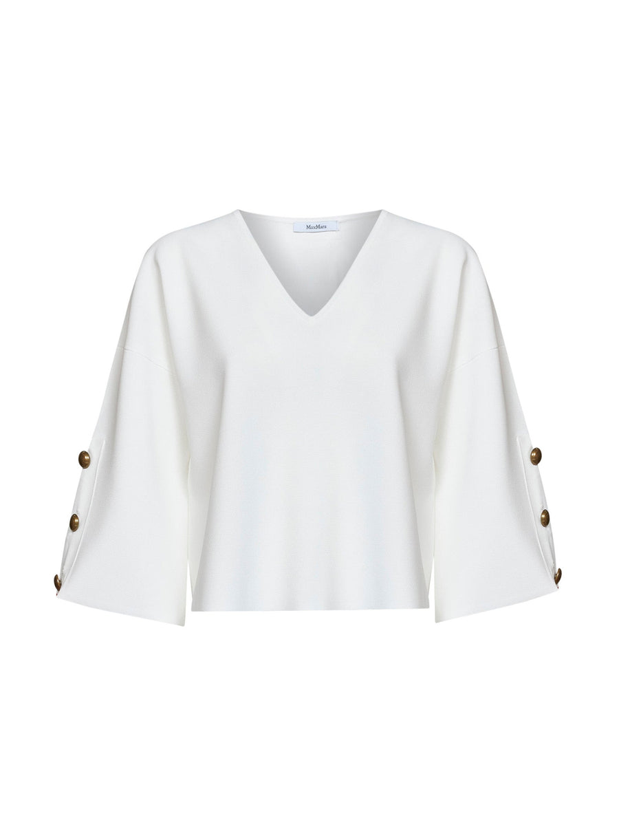 Top Mxmformo White Viscose Crepe Knitwear
