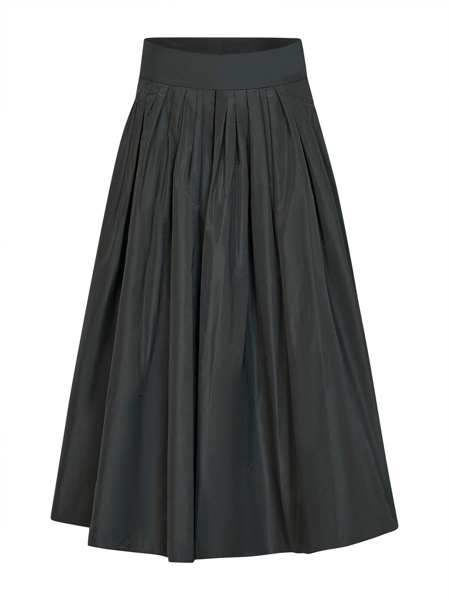 Taffeta Pleated Skirt Smmromina Dark Green Polyester