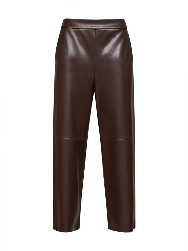 Cropped Trousers Smmamati Dark Brown Polyester