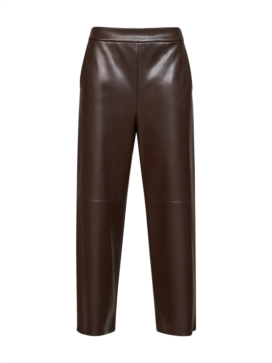 Cropped Trousers Smmamati Dark Brown Polyester