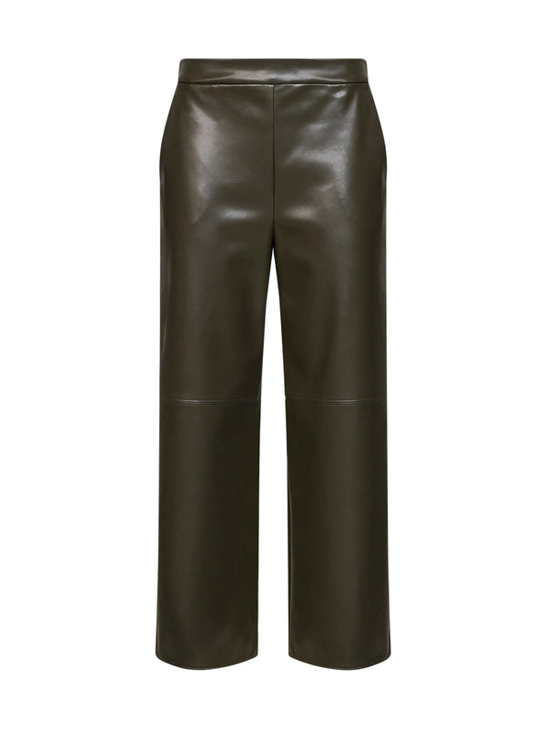 Trousers Smmamati Coated Jersey Green Polyester