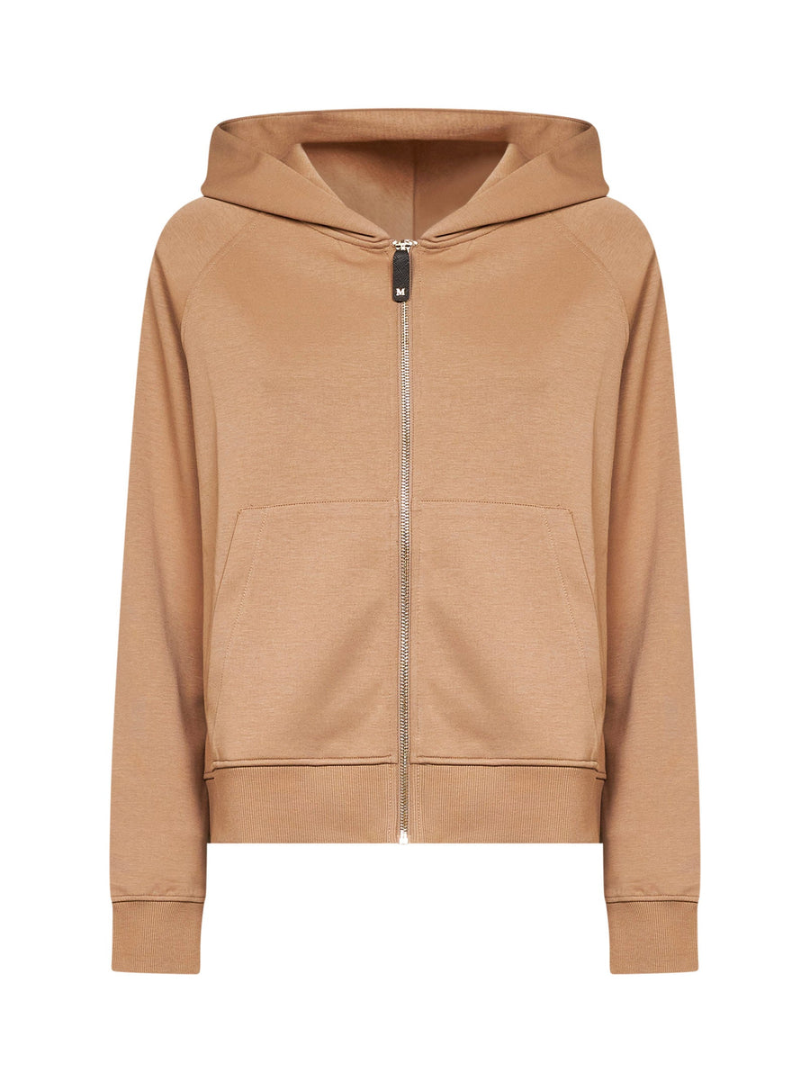 Zip-Up Hoodie Smmmarea Beige Cotton Sweatshirts
