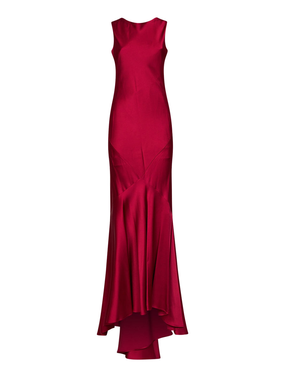 Long Satin Dress Mserum Bordeaux Acetate