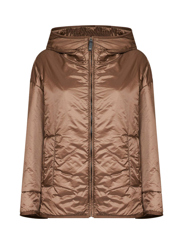 Padded Hooded Jacket Mtccleo Brown Puffer