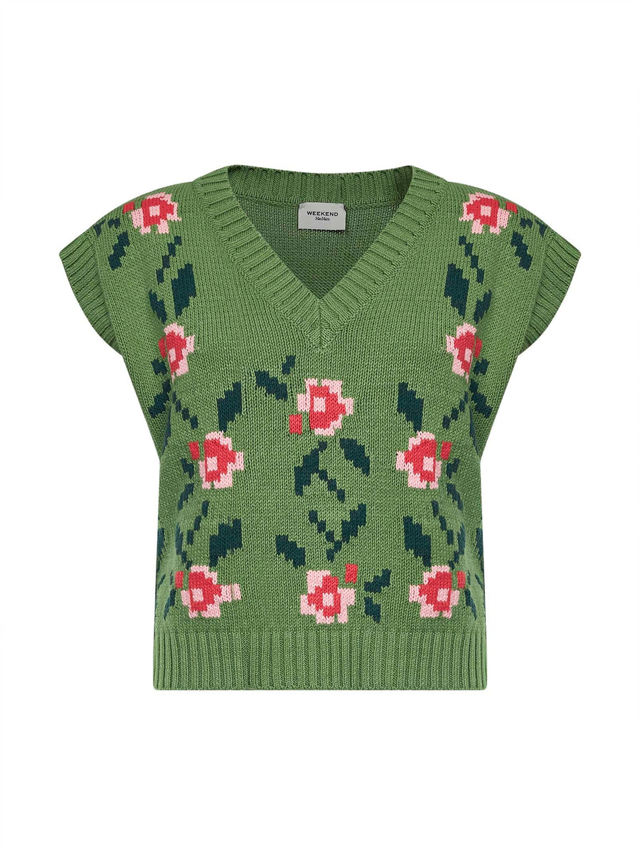Knit Vest Wkdalamaro Multicolour Cotton Tops