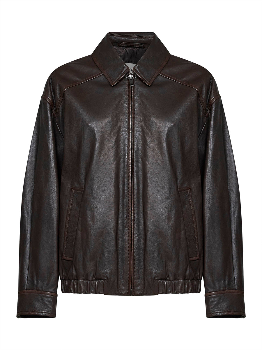 Bomber Jacket Nappa Leather Brown