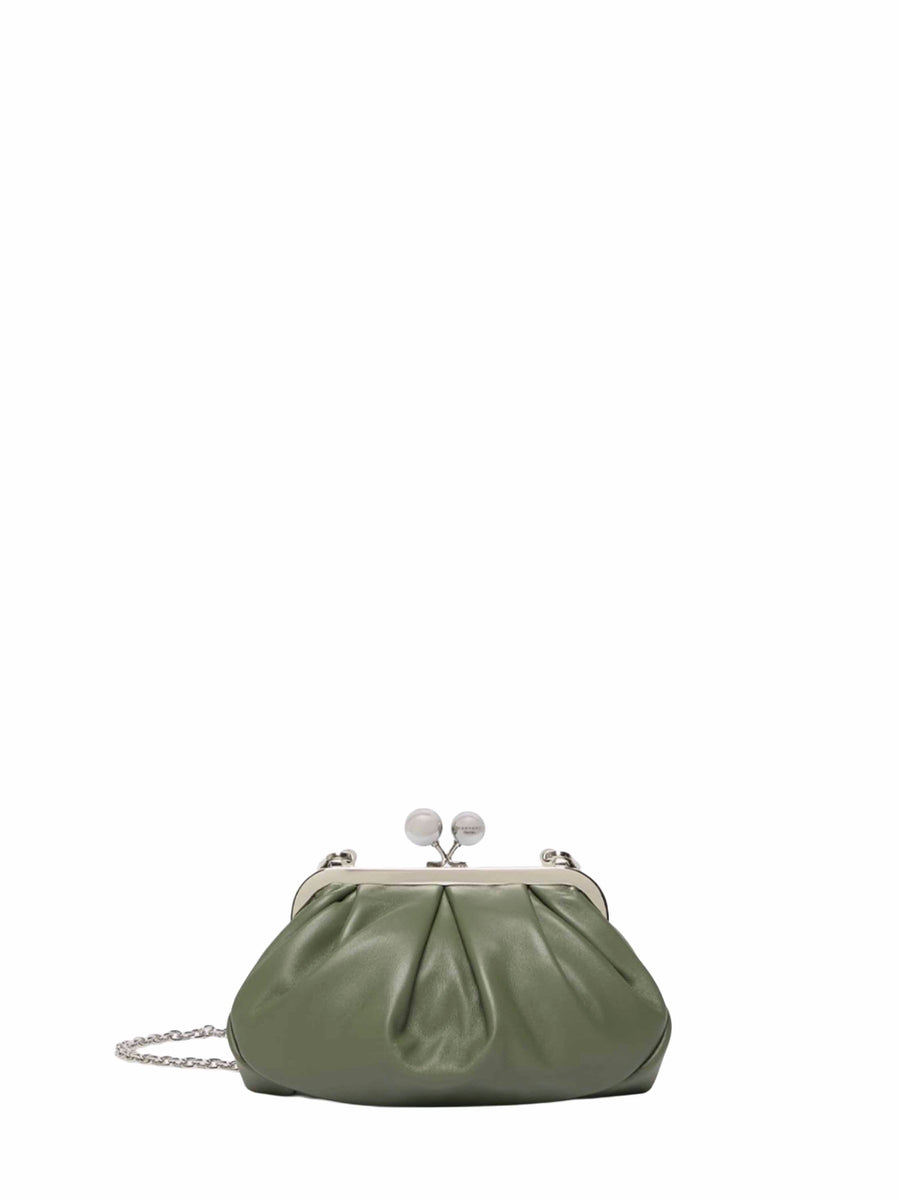 Clutch Bag Prati Pasticcino Green Leather Handbags