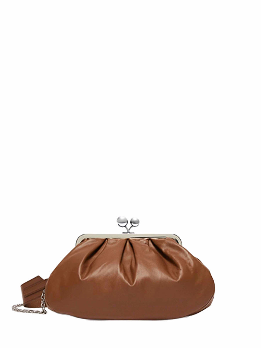 Clutch Cubico Tan Leather Brown Handbags