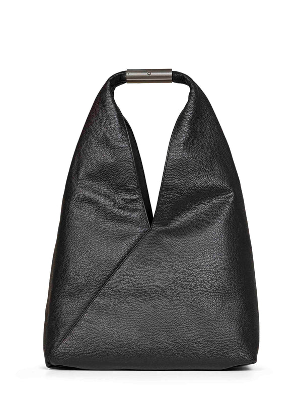 Tote Bag With Jewel Handle, Black Calf Leather Handbags