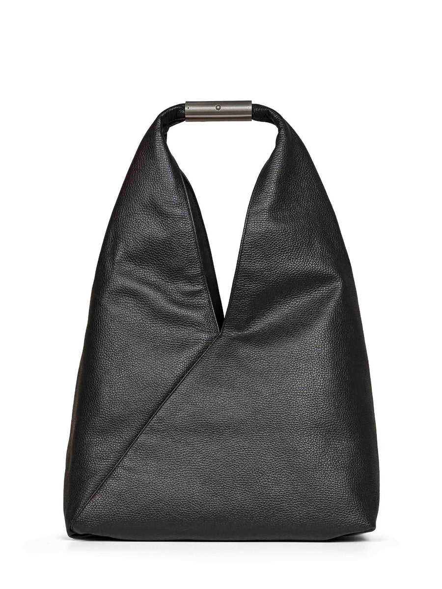 Tote Bag With Jewel Handle, Black Calf Leather Handbags