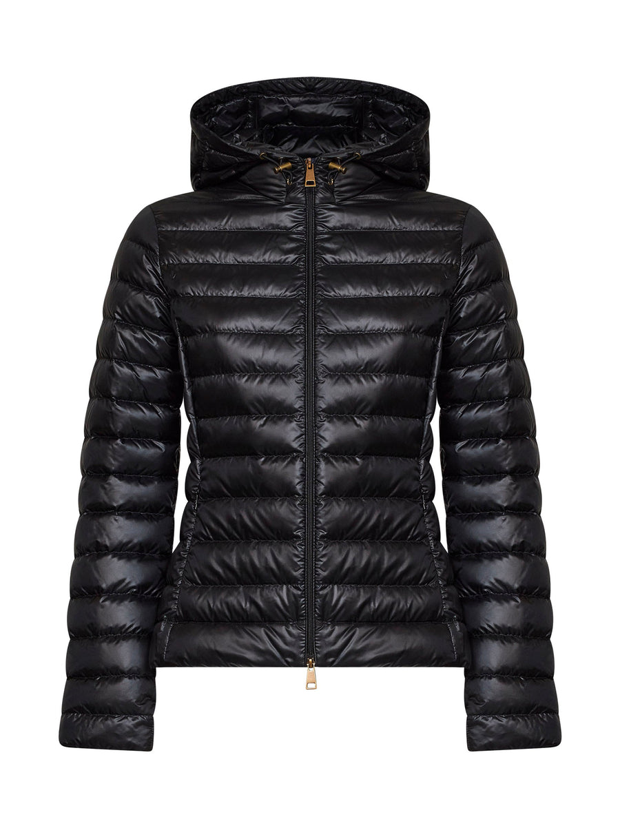 Hooded Down Jacket Igelhood Black Polyamide Puffer