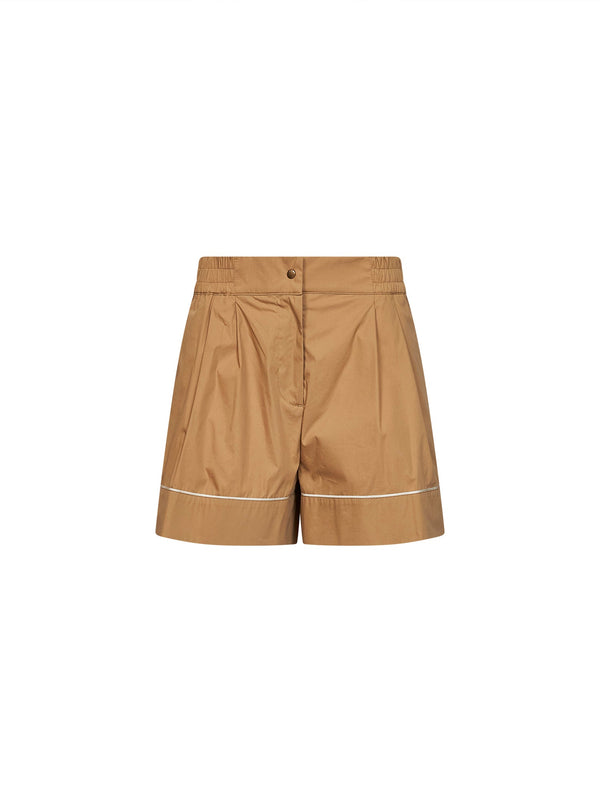 Tailored Cotton-Blend Shorts Beige