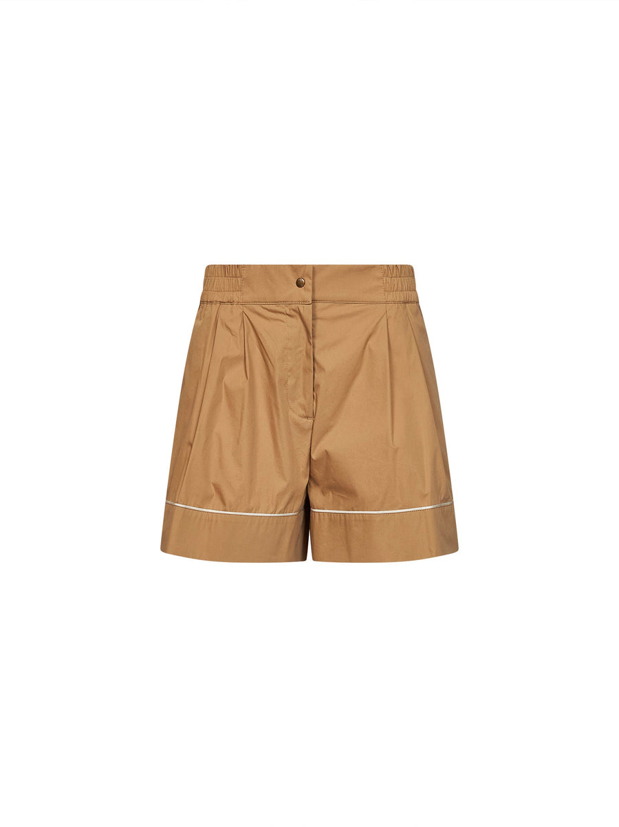 Tailored Cotton-Blend Shorts Beige