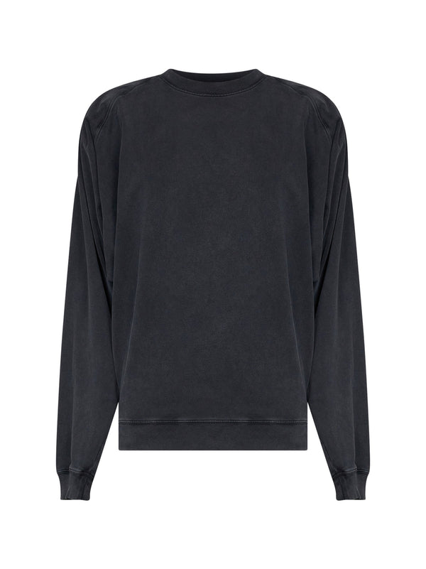 Batwing Sleeve Cotton Sweatshirt Black Sweatshirts