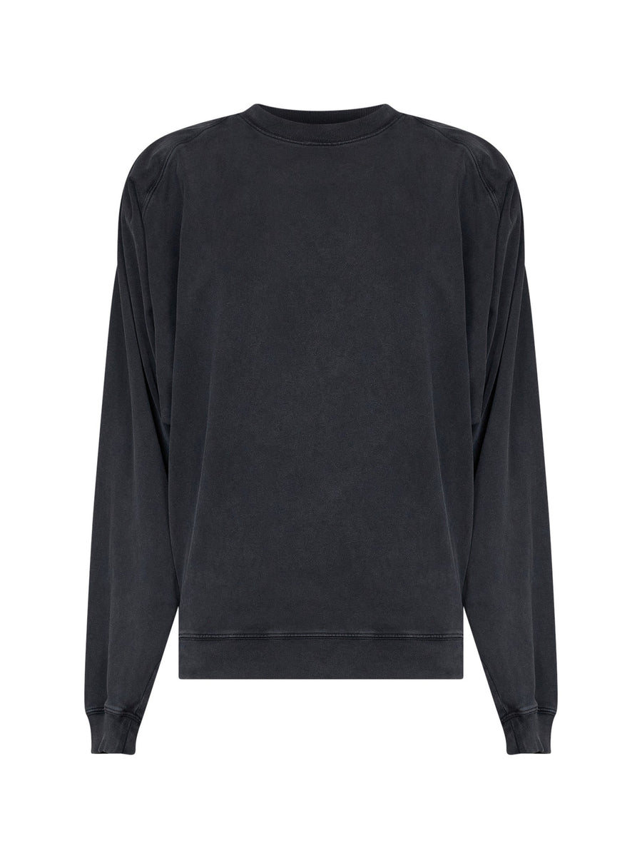 Batwing Sleeve Cotton Sweatshirt Black Sweatshirts