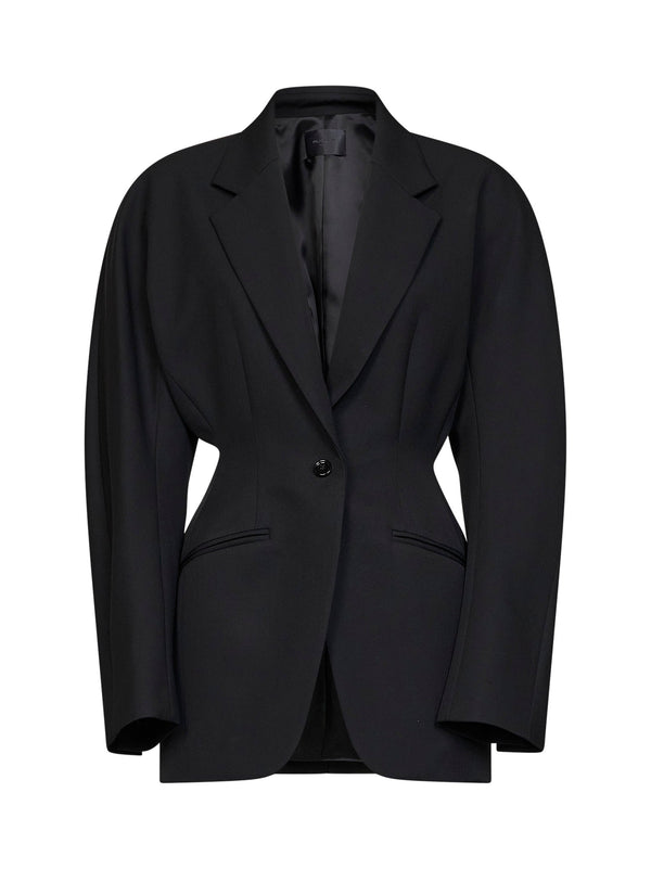 Blazer Deconstructed Cinched Black Virgin Wool Jacket