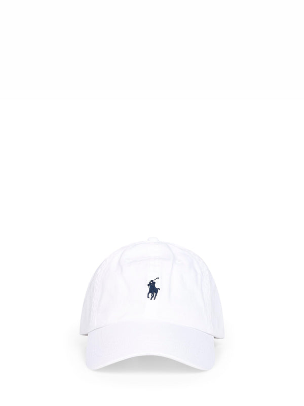 Cap Embroidered Chino White Cotton Hat