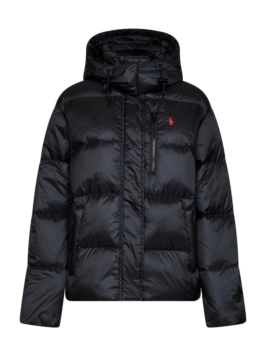 Padded Hooded Puffer Jacket Black Recycled Nylon