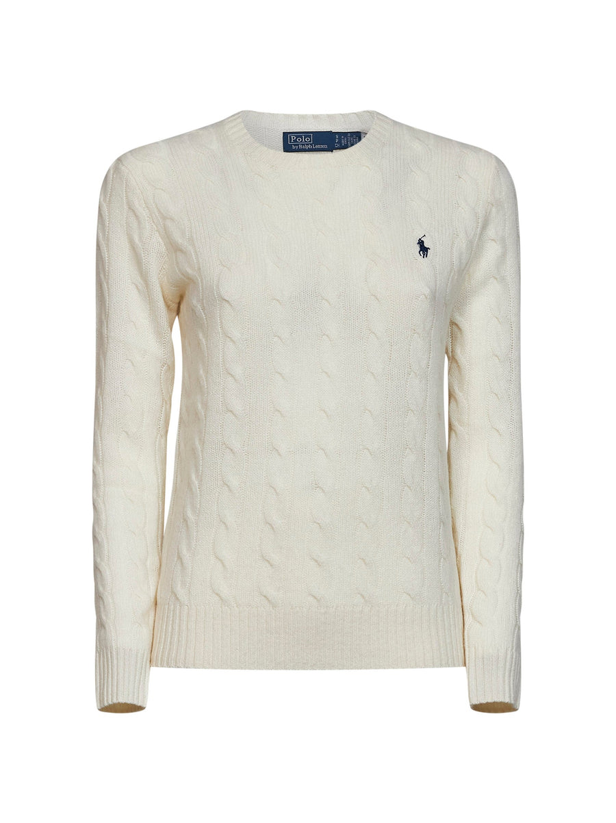 Sweater Cable-Knit Wool-Cashmere Ivory