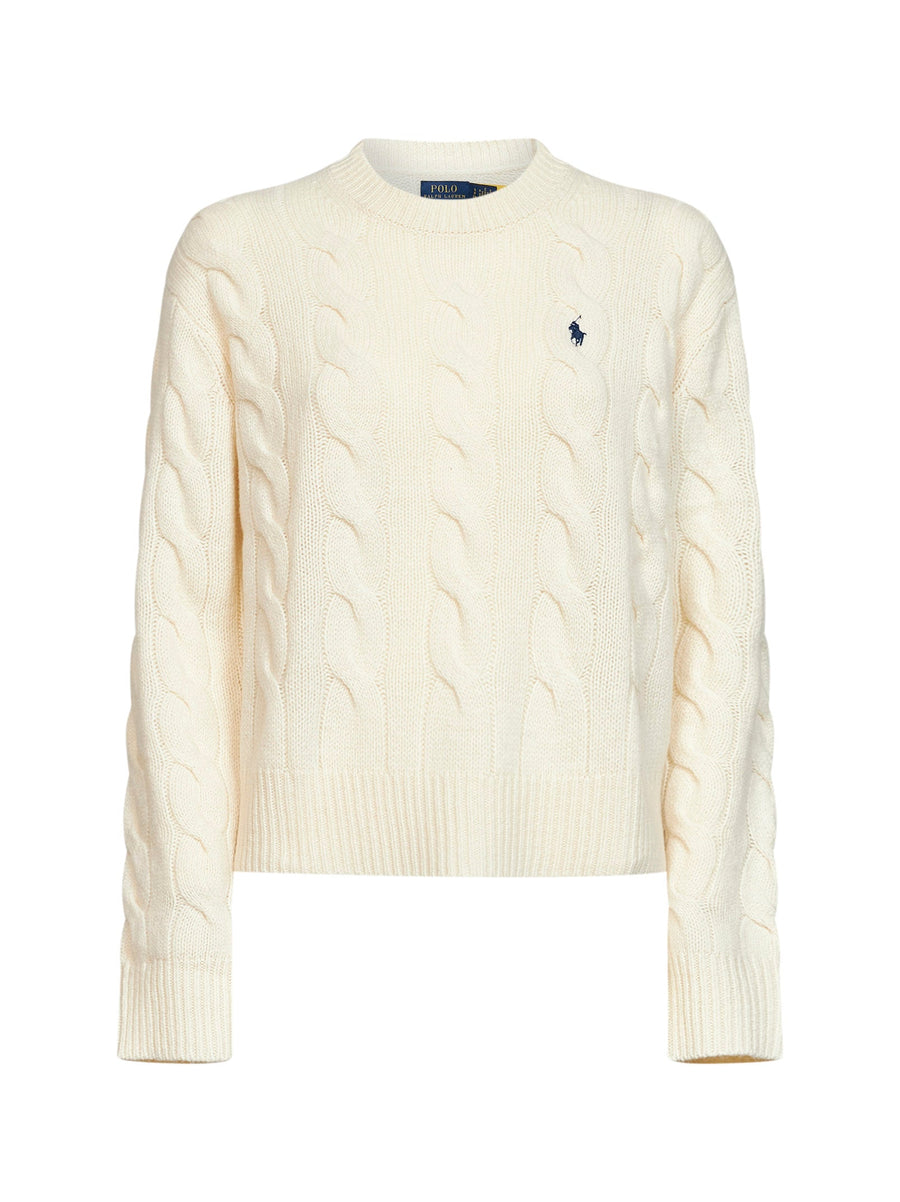 Cable-Knit Wool And Cashmere Crewneck Sweater Ivory
