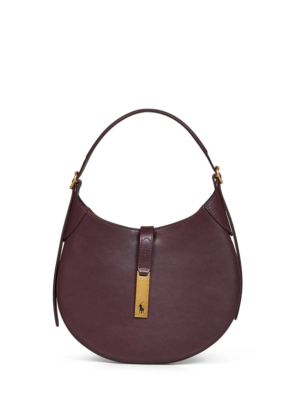 Calf Leather Shoulder Bag Bordeaux